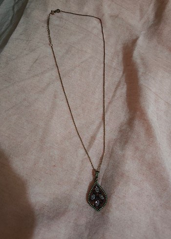 Accessorize  Vintage Siyah Tasli İnce Zincir Kolye
