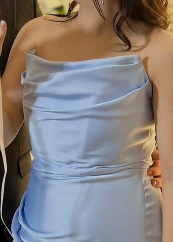 Mavi Drapeli Uzun elbise - Görsel 3