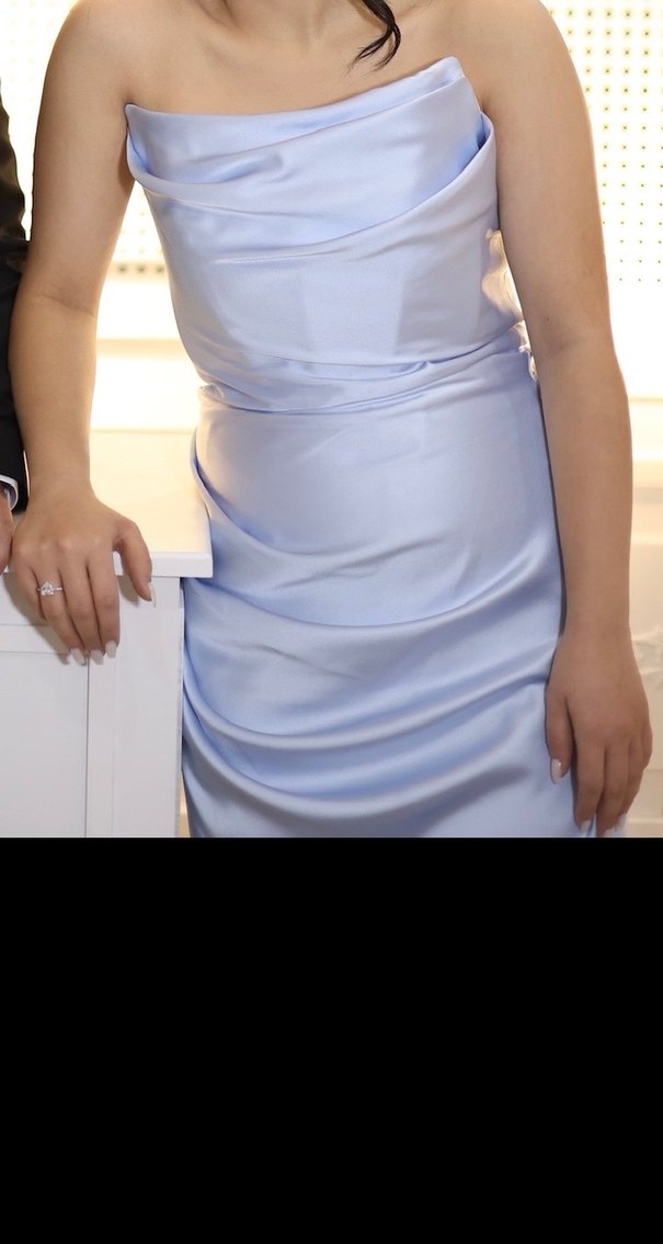 Mavi Drapeli Uzun elbise - Görsel 2