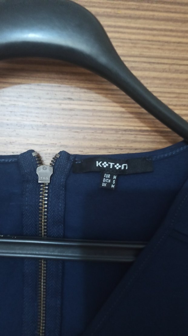 Lacivert V Yakalı Midi Elbise - Görsel 4