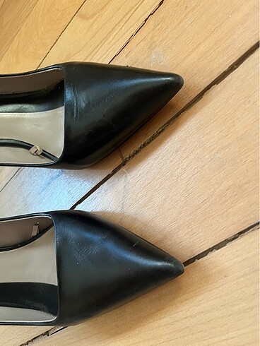40 Beden siyah Renk Zara Suni Deri Siyah Stiletto