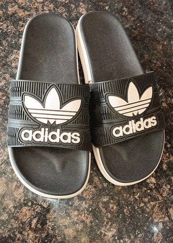 Adidas Siyah Beyaz Trefoil Terlik