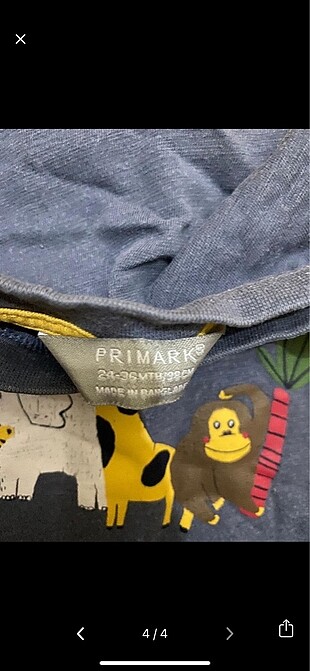24-36 Ay Beden gri Renk primark 2 tane sweatshirt