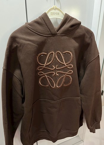Vintage Love Loewe Kahverengi Kapusonlu Sweatshirt
