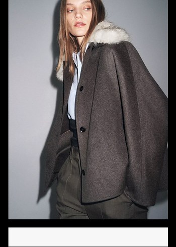 Zara Zara suni kürk yakalı ceket