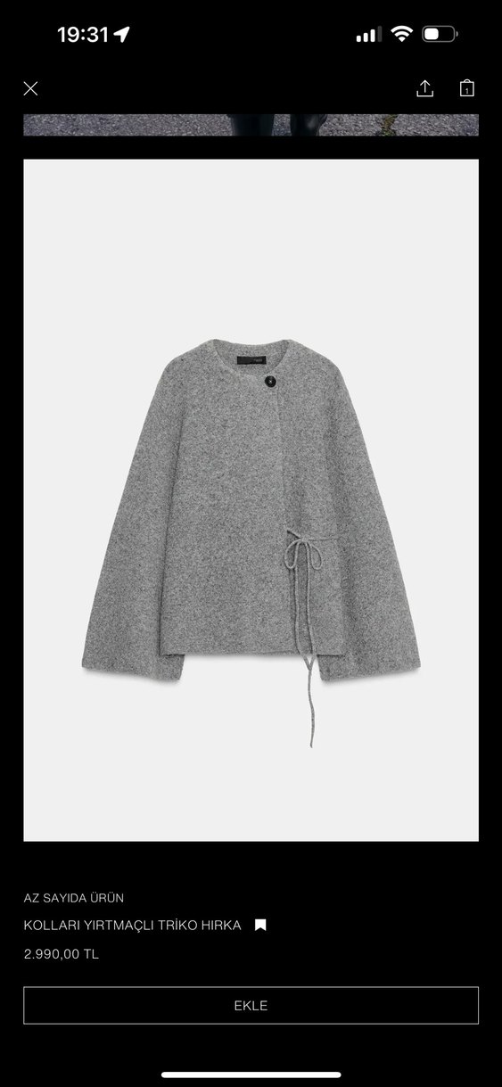 Zara kolları yırtmaçlı triko ceket - Görsel 2