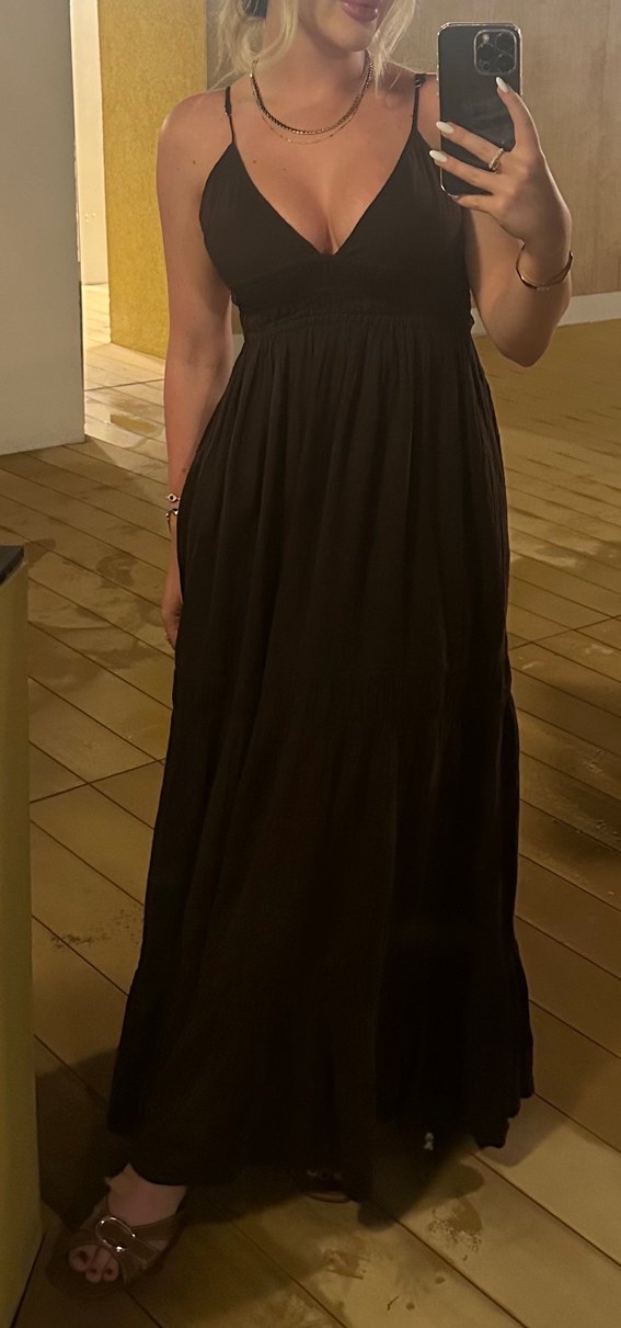 Zara Kahverengi midi Elbise - Görsel 2