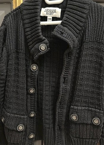 Armani Baby Siyah Kalin Triko Hirka