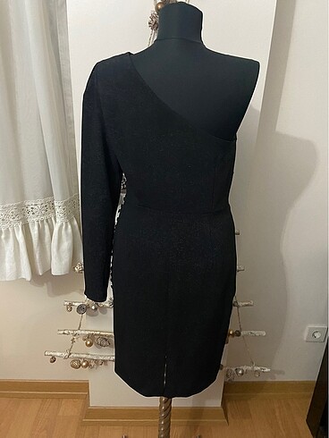 Koton Tek Kol Simli Abiye Elbise - Görsel 2