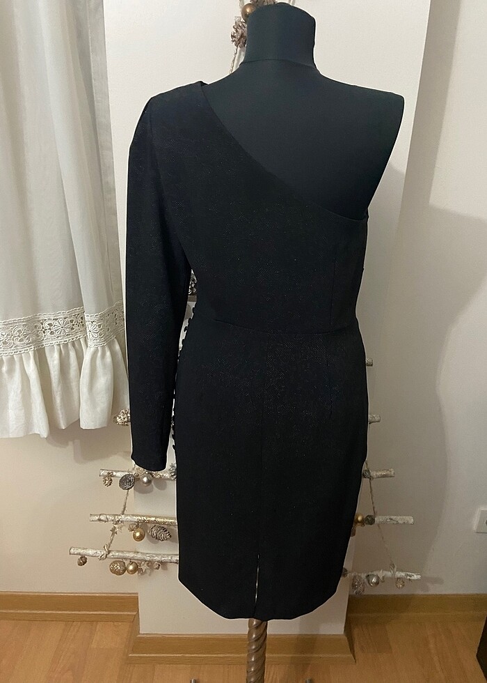 Koton Tek Kol Simli Abiye Elbise - Görsel 2