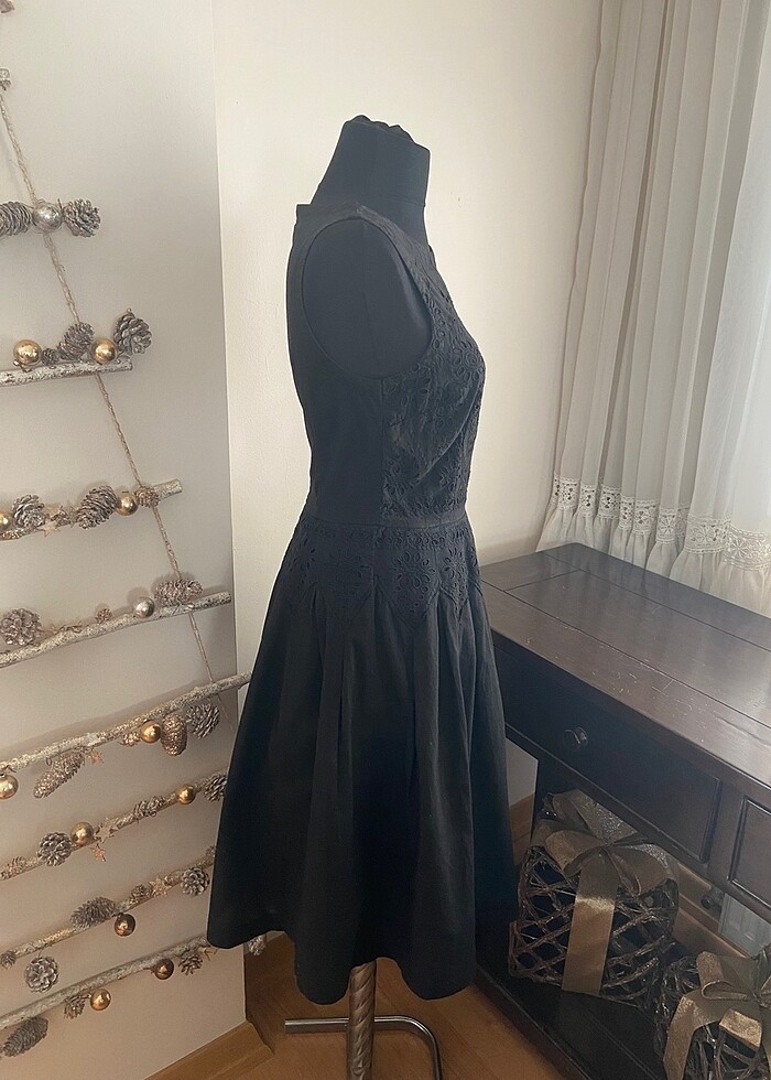 Topshop Fistolu Siyah Elbise - Görsel 4