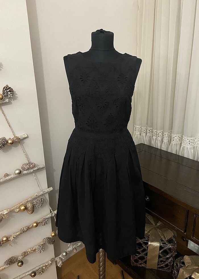 Topshop Fistolu Siyah Elbise - Görsel 5