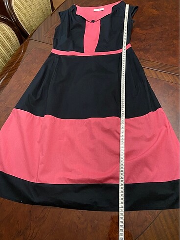 Roman Siyah Pembe Renk Pamuklu Elbise - Görsel 8