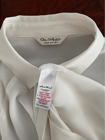 xs Beden Miss Selfridge Beyaz Şifon Gömlek