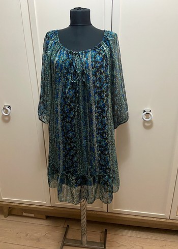 Adil Işık Desenli Şifon Elbise - Görsel 3