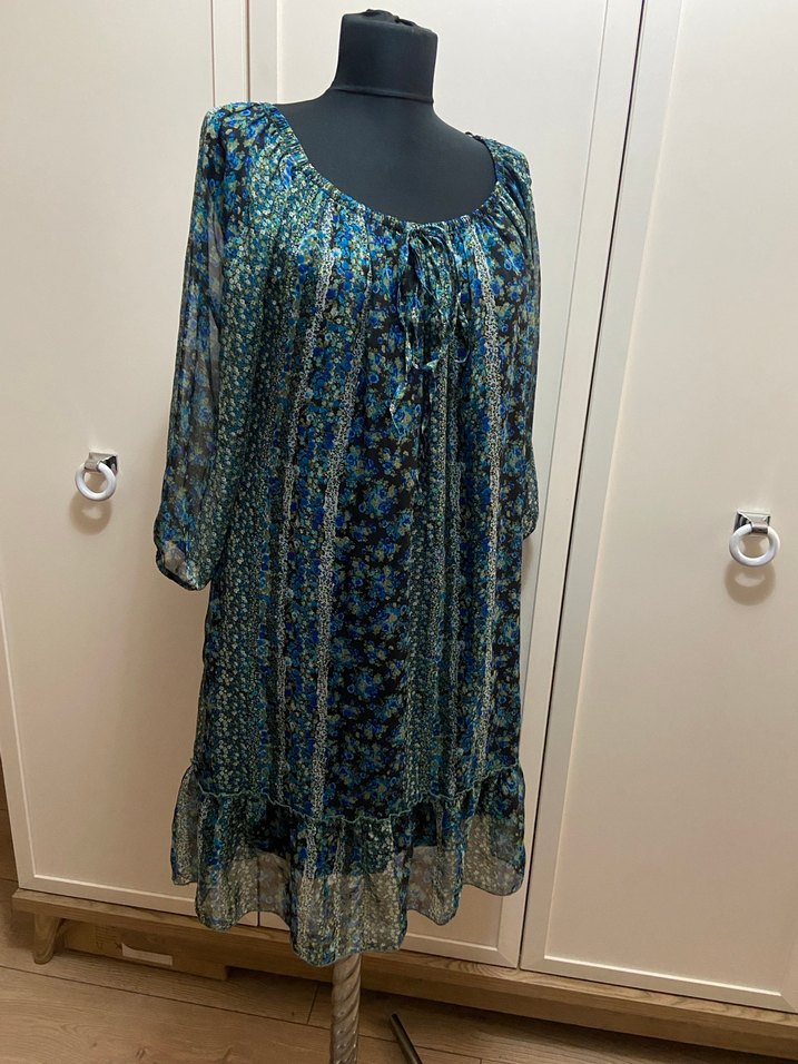 Adil Işık Desenli Şifon Elbise - Görsel 5