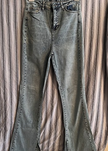 Trendyol & Milla Yuksek Bel Acik Gri Denim Jean