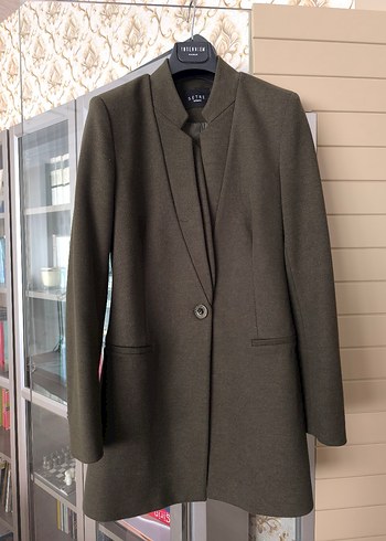 Setre Woman Haki Tek Dugmeli Blazer Midi Boy Ceket