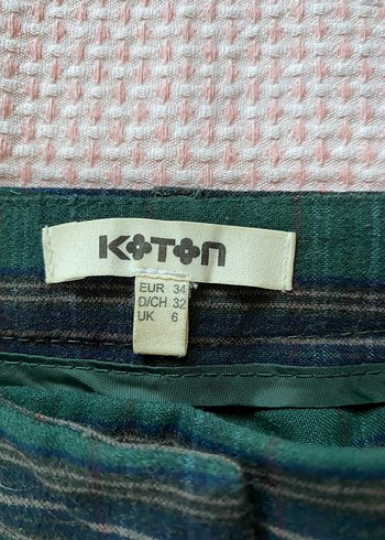 34 Beden yeşil Renk Yeşil Kareli Kumaş Pantolon