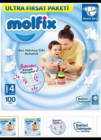  Molfix 4 no hiç açılmamış paket 