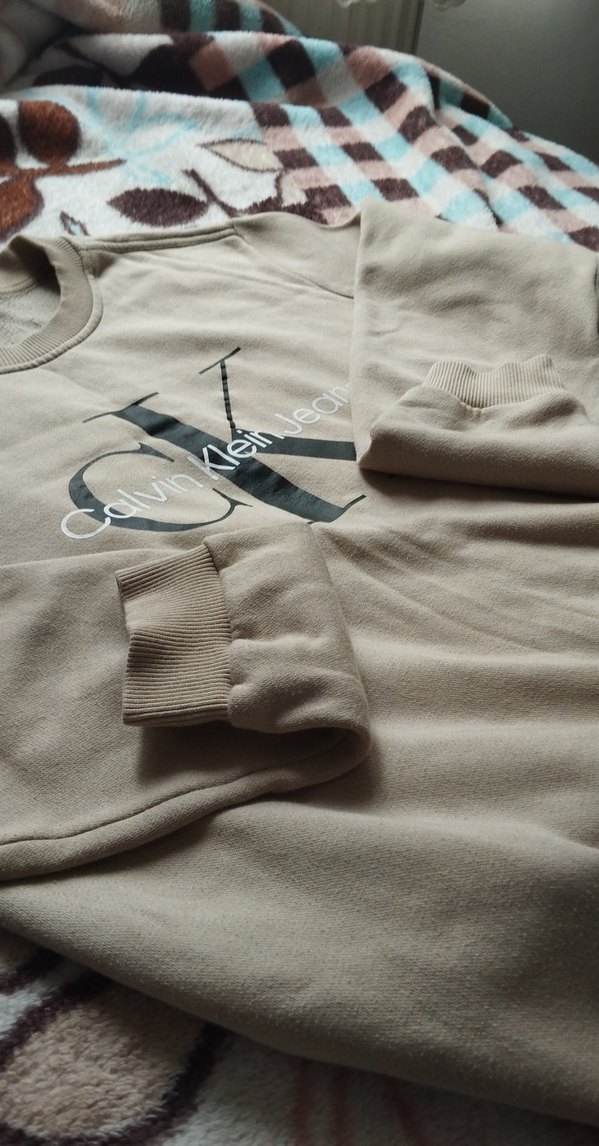 Calvin Klein Bej Bisiklet Yaka Sweatshirt — görsel 5/6