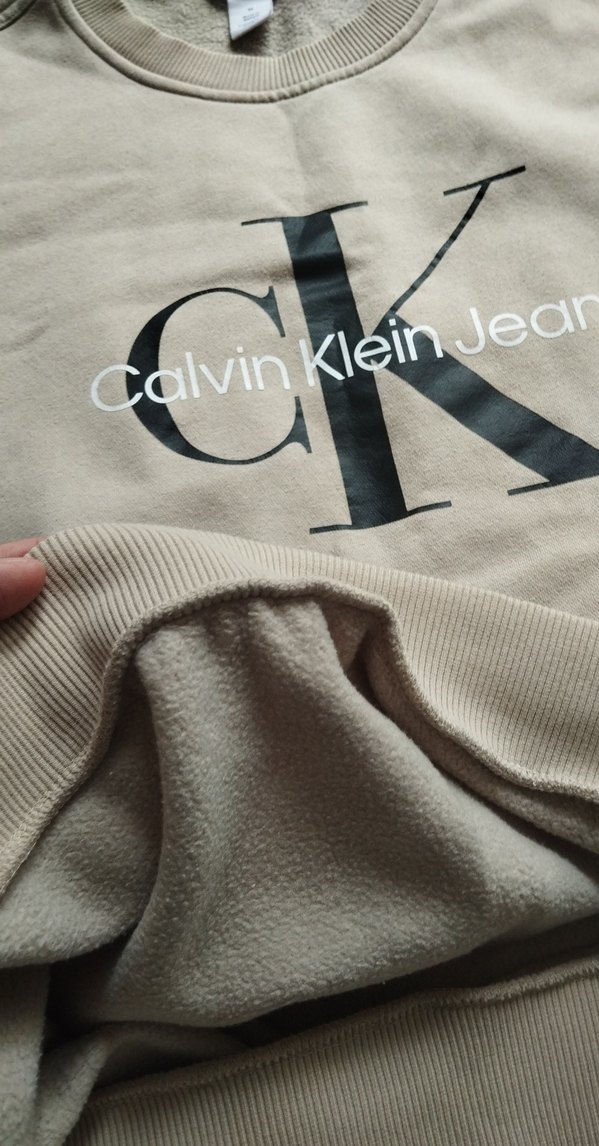 Calvin Klein Bej Bisiklet Yaka Sweatshirt — görsel 4/6