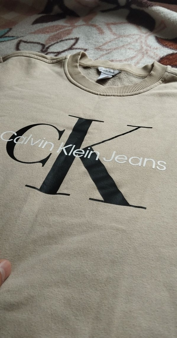 Calvin Klein Bej Bisiklet Yaka Sweatshirt — görsel 2/6