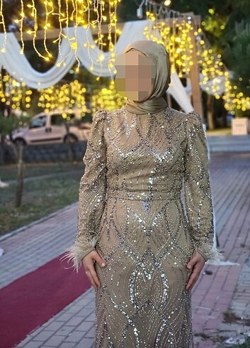 36 Beden Taa işlemeli tesettür abiye