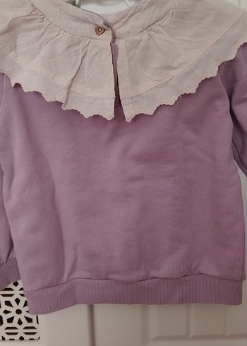 Kız Çocuk Lila Sweatshirt Fırfırlı Yaka - Görsel 4