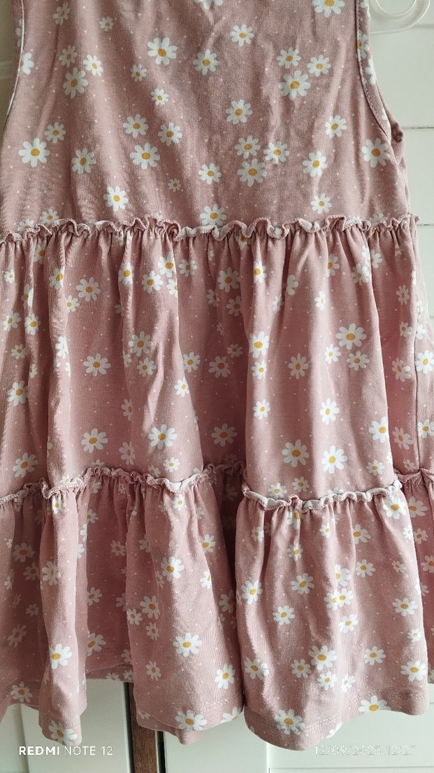 Papatya Desenli Kız Çocuk Kolsuz Elbise - Görsel 2