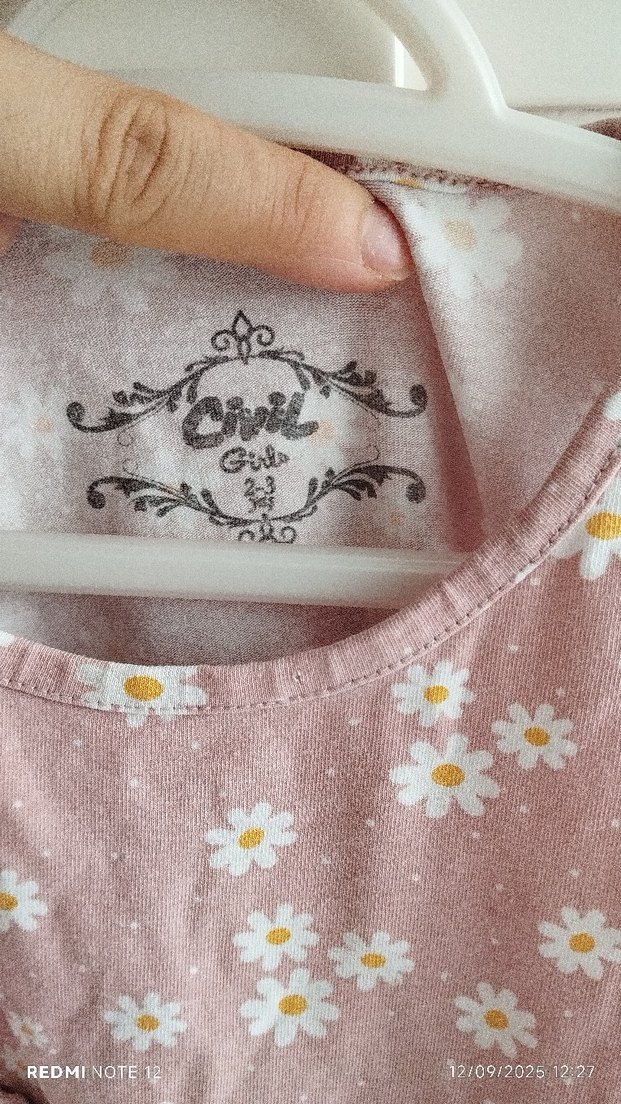 Papatya Desenli Kız Çocuk Kolsuz Elbise - Görsel 4