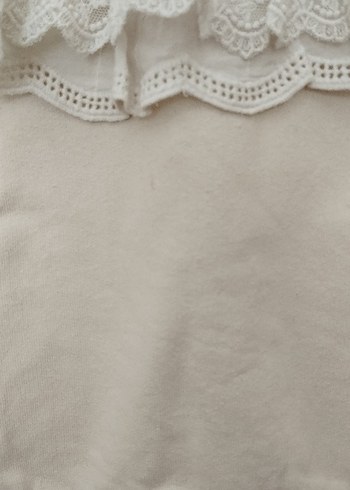 Kız Çocuk Beyaz Fırfırlı sweatshirt - Görsel 3