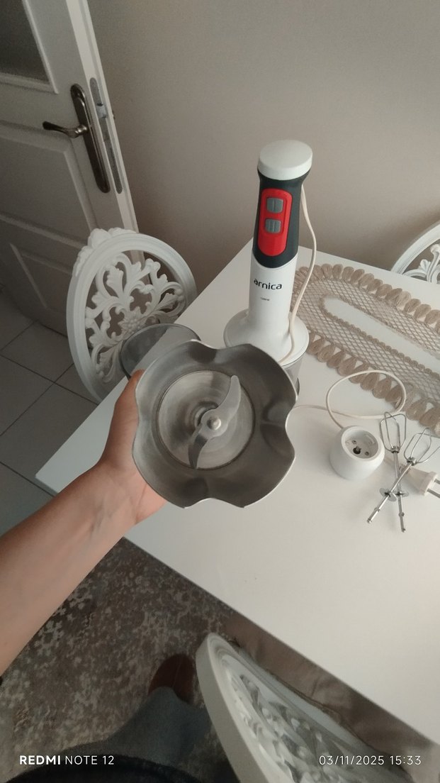 Arnica Beyaz Gri Blender ve Doğrayıcı Seti - Görsel 2