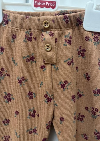 Çiçek Desenli Düğmeli Kız Tayt - Görsel 4