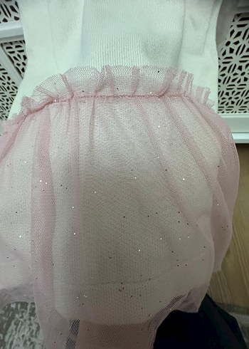 Kız Çocuk Pembe Uzun Kollu Triko Elbise - Görsel 7