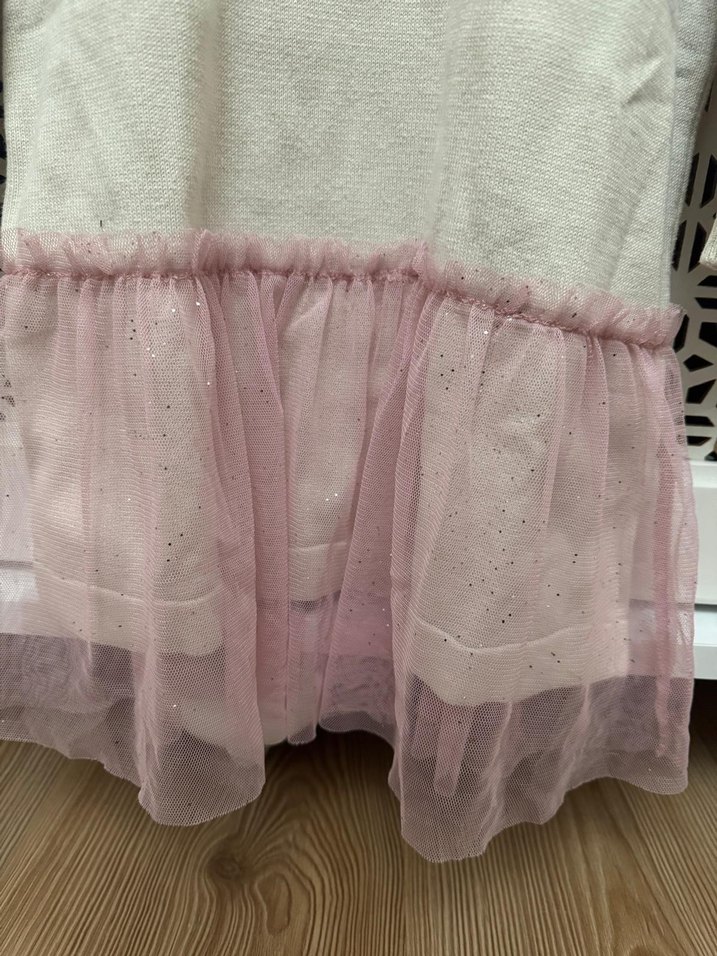 Kız Çocuk Pembe Uzun Kollu Triko Elbise - Görsel 5