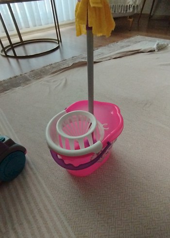 Renkli Pembe Elektrikli Süpürge Oyuncak Seti - Görsel 5