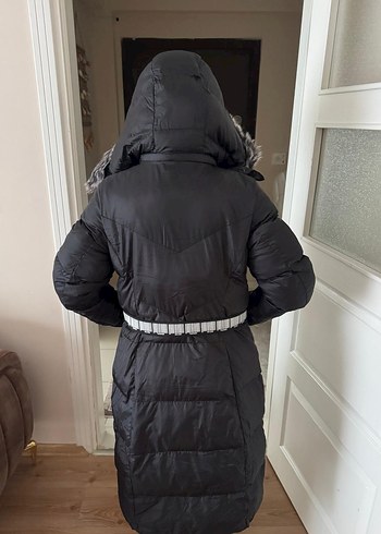 Siyah Kürklü Kadın Kışlık  Mont - Görsel 2