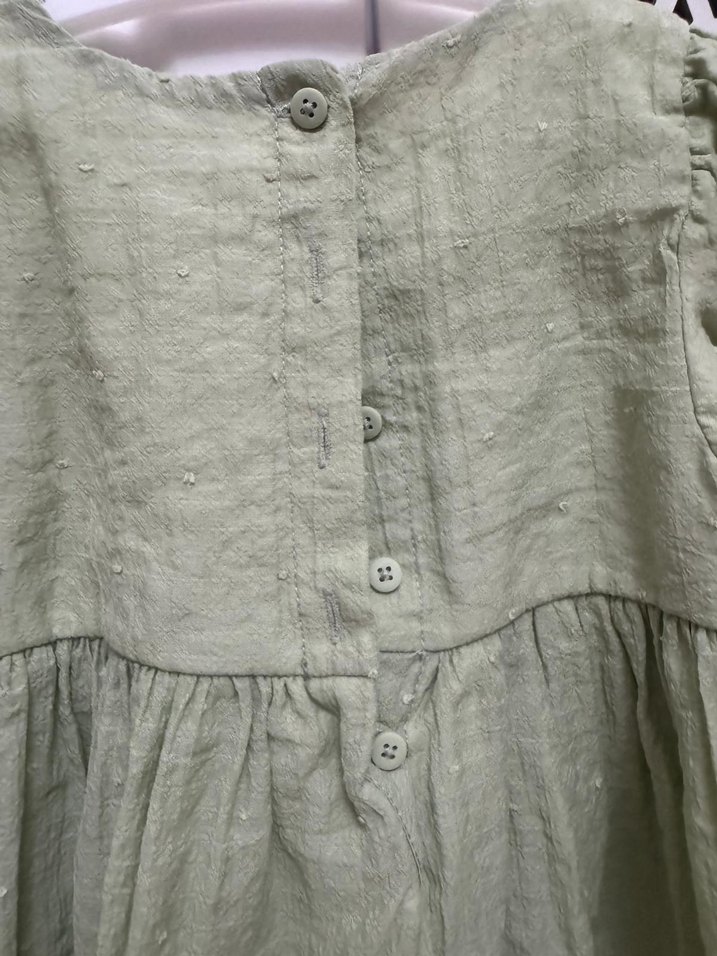 Kız Çocuk Fırfırlı Keten Elbise - Görsel 5