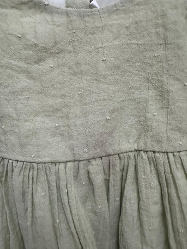 Kız Çocuk Fırfırlı Keten Elbise - Görsel 4