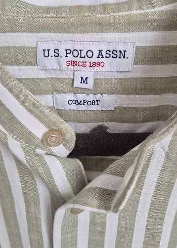 Erkek Gri Çizgili Keten Uzun Kollu Gömlek - Görsel 2