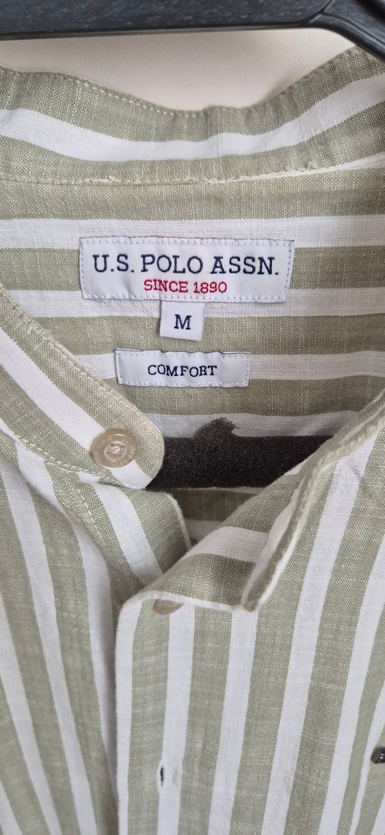 Erkek Gri Çizgili Keten Uzun Kollu Gömlek - Görsel 2