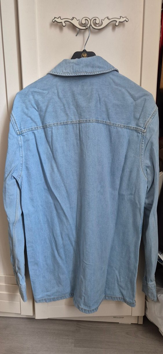 Mavi Denim Düğmeli Erkek Gömlek - Görsel 3