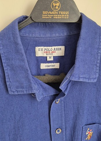 Mavi Kısa Kollu Keten Erkek Gömlek - Görsel 2