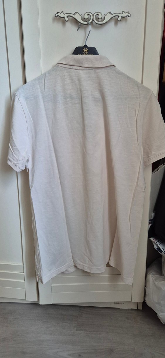 Beyaz Baskılı Pamuklu Erkek Polo Tişört - Görsel 3