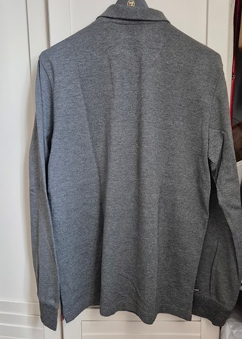 Gri Erkek Uzun Kollu Polo Tişört - Görsel 3