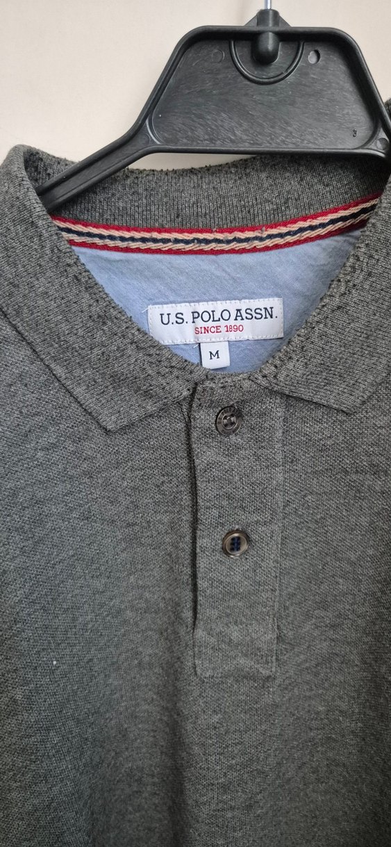 Gri Erkek Uzun Kollu Polo Tişört - Görsel 2