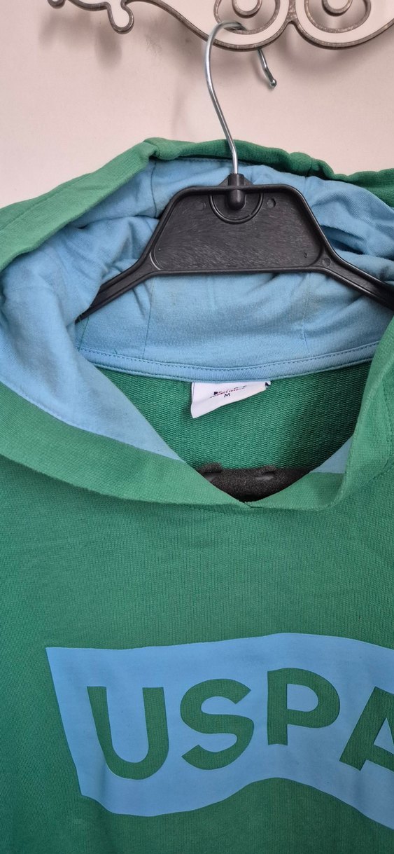 Erkek Yeşil Kapüşonlu Sweatshirt - Görsel 2