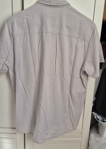 Bej Kısa Kollu Erkek Keten Gömlek - Görsel 3