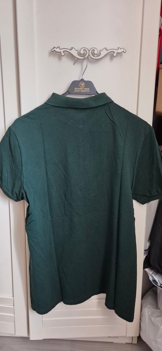 Erkek Koyu Yeşil Kısa Kollu Polo Tişört - Görsel 3